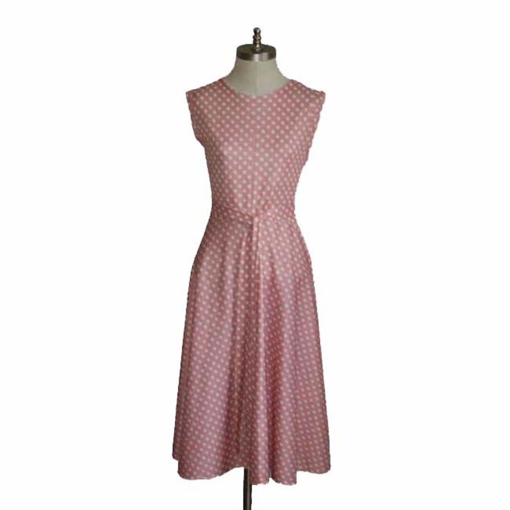 Vtg 70s Versatile Polka Dot Wrap Dress 14